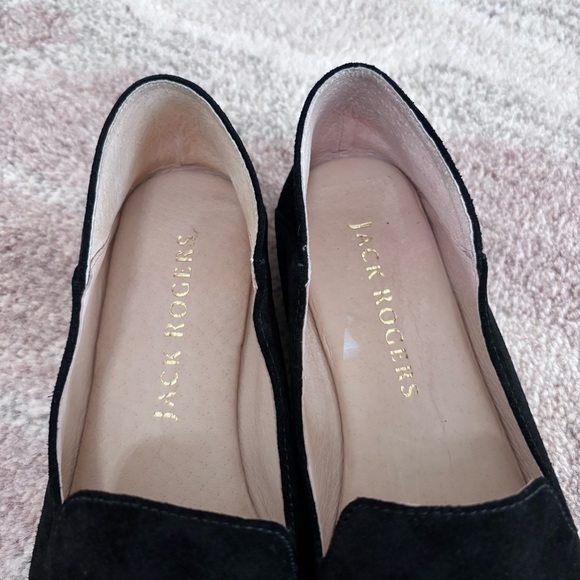 Jack Rogers Audrey Black Slip-On Espadrille Loafer with Tan Woven Sole Sz 9 - Picture 5 of 10